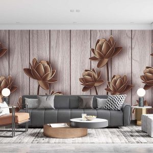 Solgun Çiçekler Duvar Kağıdı P0017
