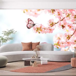 Çiçekler Ve Kelebek Duvar Kağıdı P0018