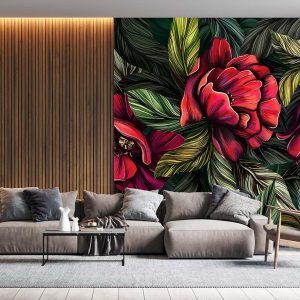 Kırmızı Güller Duvar Kağıdı P0022