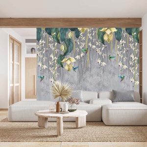 Sarı Çiçekli Duvar Kağıdı P0048