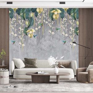 Sarı Çiçekli Duvar Kağıdı P0048