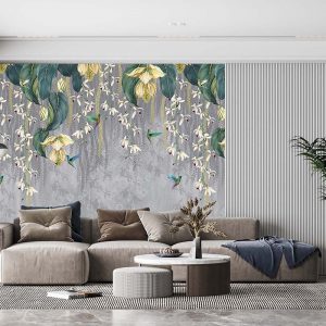 Sarı Çiçekli Duvar Kağıdı P0048