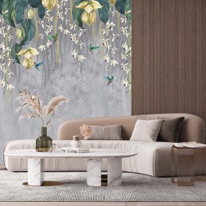 Sarı Çiçekli Duvar Kağıdı P0048