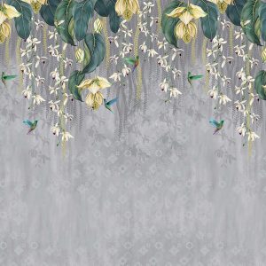 Sarı Çiçekli Duvar Kağıdı P0048