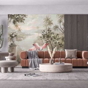 Flamingo Göl Manzarası Duvar Kağıdı U0036