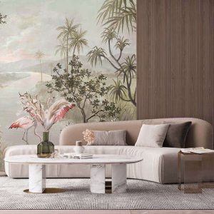 Flamingo Göl Manzarası Duvar Kağıdı U0036