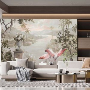 Flamingo Göl Manzarası Duvar Kağıdı U0036