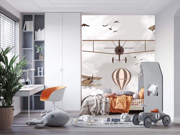 Uçak Desenli Duvar Kağıdı J0111