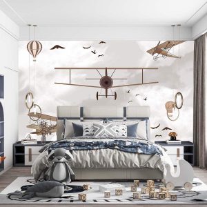 Uçak Desenli Duvar Kağıdı J0111