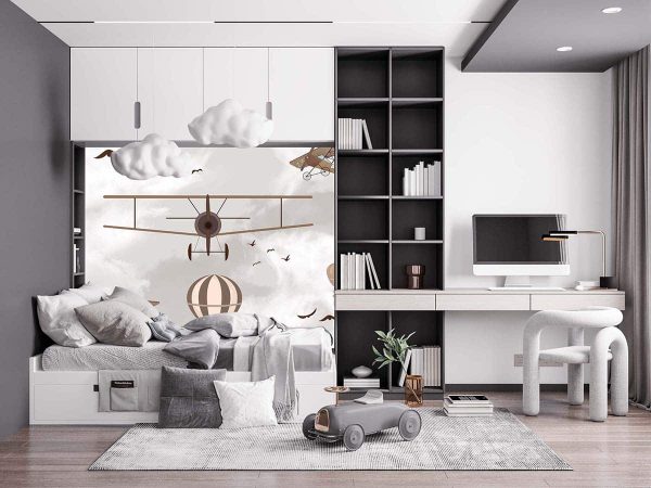 Uçak Desenli Duvar Kağıdı J0111