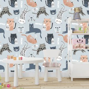 Kedi Desenli Su Geçirmez Yapışkanlı Folyo Sticker 67,5X 5m DKB-1216
