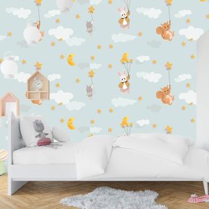 Sevimli Hayvanlar Desenli Su Geçirmez Yapışkanlı Folyo Sticker 67,5X 5m DKB-1220