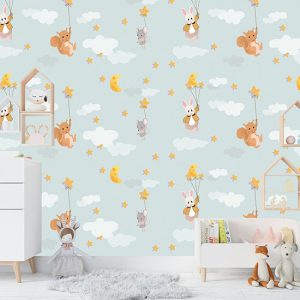 Sevimli Hayvanlar Desenli Su Geçirmez Yapışkanlı Folyo Sticker 67,5X 5m DKB-1220