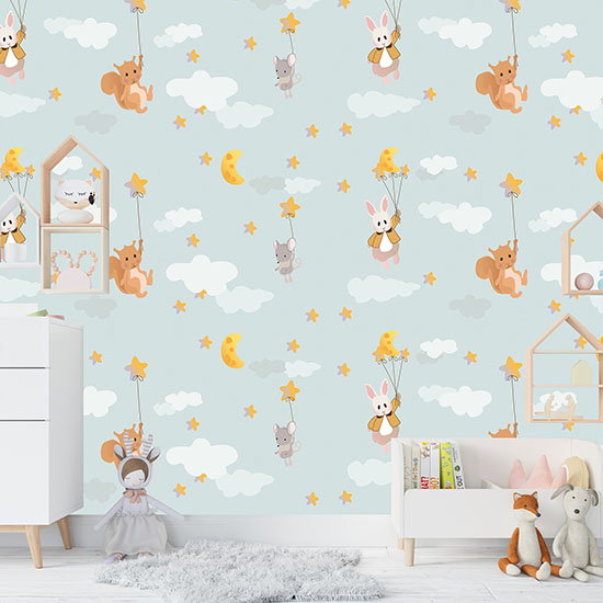 Sevimli Hayvanlar Desenli Su Geçirmez Yapışkanlı Folyo Sticker 67,5X 5m DKB-1220