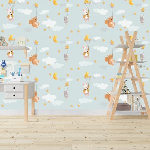 Sevimli Hayvanlar Desenli Su Geçirmez Yapışkanlı Folyo Sticker 67,5X 5m DKB-1220