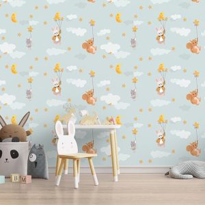 Sevimli Hayvanlar Desenli Su Geçirmez Yapışkanlı Folyo Sticker 67,5X 5m DKB-1220