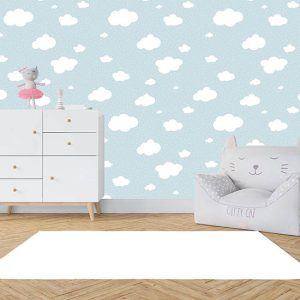 Bulut Desenli Çocuk Odası Yapışkanlı Folyo Sticker 67,5X 5m DKB-1225