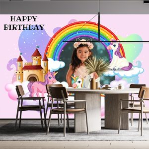 Unicorn Doğum Günü Parti Poster Duvar Kağıdı P0002