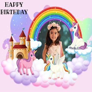 Unicorn Doğum Günü Parti Poster Duvar Kağıdı P0002