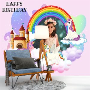 Unicorn Doğum Günü Parti Poster Duvar Kağıdı P0002