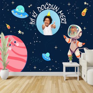 Uzay Takım Yıldızları Doğum Günü Parti Afişi Duvar Kağıdı P0016