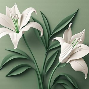 Beyaz Ahşap Zambak Çiçeği Duvar Kağıtları YF-00010