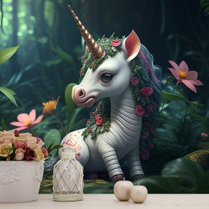 Ormanda Yavru Unicorn Çocuk Odası Duvar Kağıdı YCO-00039