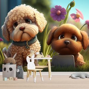 Sevimli Köpekler Çocuk Odası Duvar Kağıdı YCO-00042