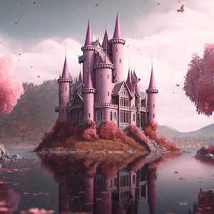 Pembe Büyülü Şato Çocuk Odası Duvar Kağıdı YCO-00043