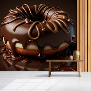 3D Çikolatalı Donut Cafe Duvar Kağıdı YC-00177