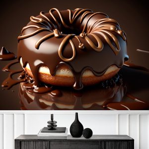 3D Çikolatalı Donut Cafe Duvar Kağıdı YC-00177