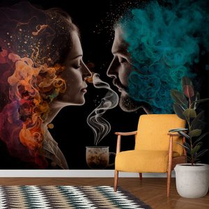 Kadın ve Erkek Sanatsal Cafe Duvar Kağıdı YC-00199