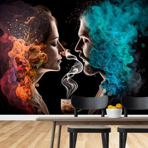 Kadın ve Erkek Sanatsal Cafe Duvar Kağıdı YC-00199