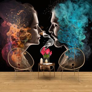 Kadın ve Erkek Sanatsal Cafe Duvar Kağıdı YC-00199