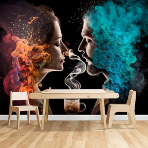 Kadın ve Erkek Sanatsal Cafe Duvar Kağıdı YC-00199