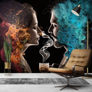 Kadın ve Erkek Sanatsal Cafe Duvar Kağıdı YC-00199