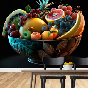 Tabakta Lezzetli Meyveler Cafe Duvar Kağıdı YC-00334