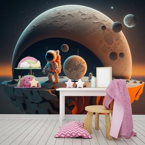 Astronot ve Gezegeni Duvar Kağıdı YCO-00212
