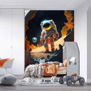 Ay ve Astronot Çocuk Odası Duvar Kağıdı YCO-00214