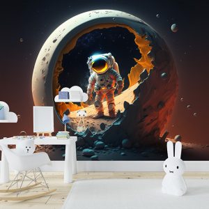 Ay ve Astronot Çocuk Odası Duvar Kağıdı YCO-00214
