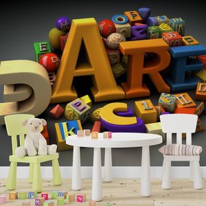 3D Harfler Çocuk Odası Duvar Kağıdı YCO-00225
