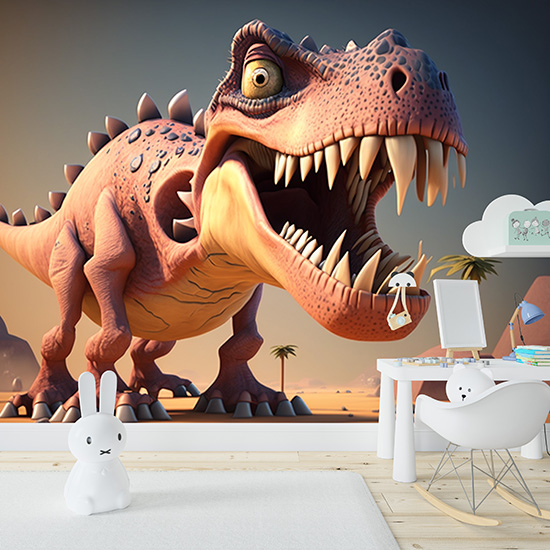3D Dinozor Çocuk Odası Duvar Kağıdı YCO-00237