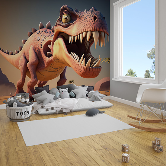 3D Dinozor Çocuk Odası Duvar Kağıdı YCO-00237