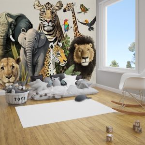 Safari Hayvanları Çocuk Odası Duvar Kağıdı YCO-00246