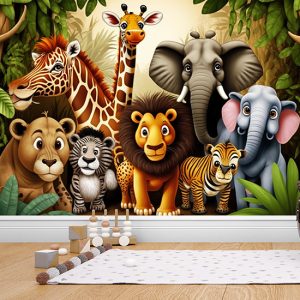 Safari Hayvanları Çocuk Odası Duvar Kağıdı YCO-00248