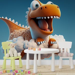 Bulutların Üzerinde Yavru Dinozor Çocuk Odası Duvar Kağıdı YCO-00347
