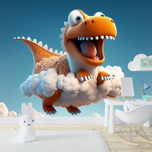 Bulutların Üzerinde Yavru Dinozor Çocuk Odası Duvar Kağıdı YCO-00347