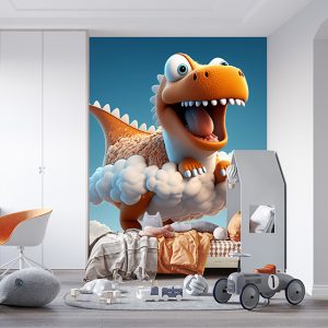 Bulutların Üzerinde Yavru Dinozor Çocuk Odası Duvar Kağıdı YCO-00347