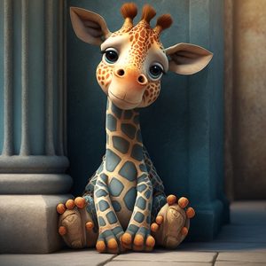 Sevimli Yavru Zürafa Çocuk Odası Duvar Kağıdı YCO-00348