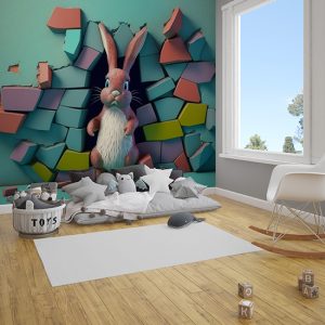 Sevimli Tavşan Çocuk Odası Masalsı Duvar Kağıdı YCO-00352